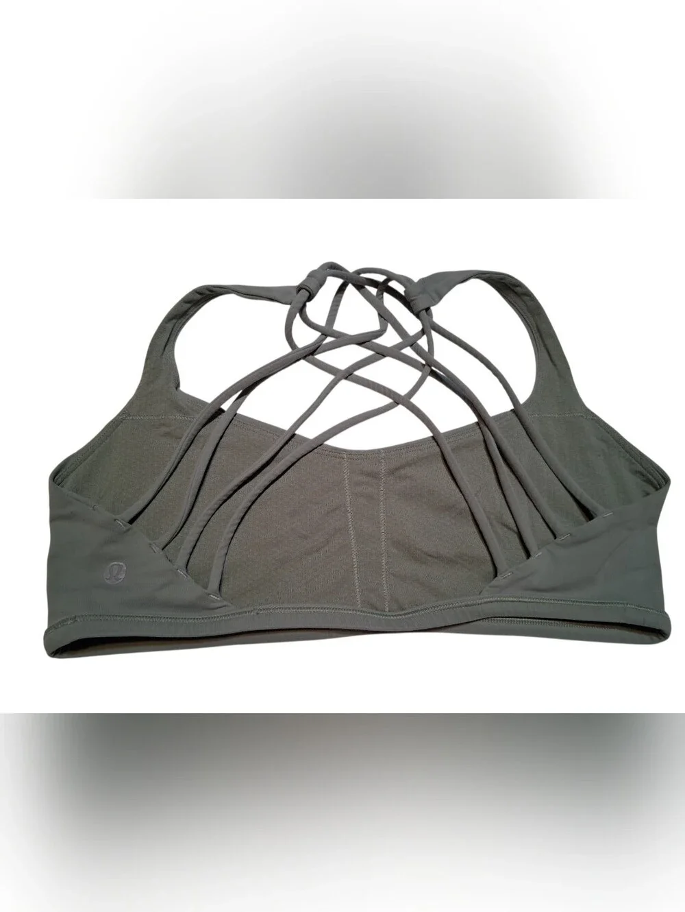 Lululemon Free To Be Wild Strappy Sports Bra Olive Green Size 10 Yoga Active Gym